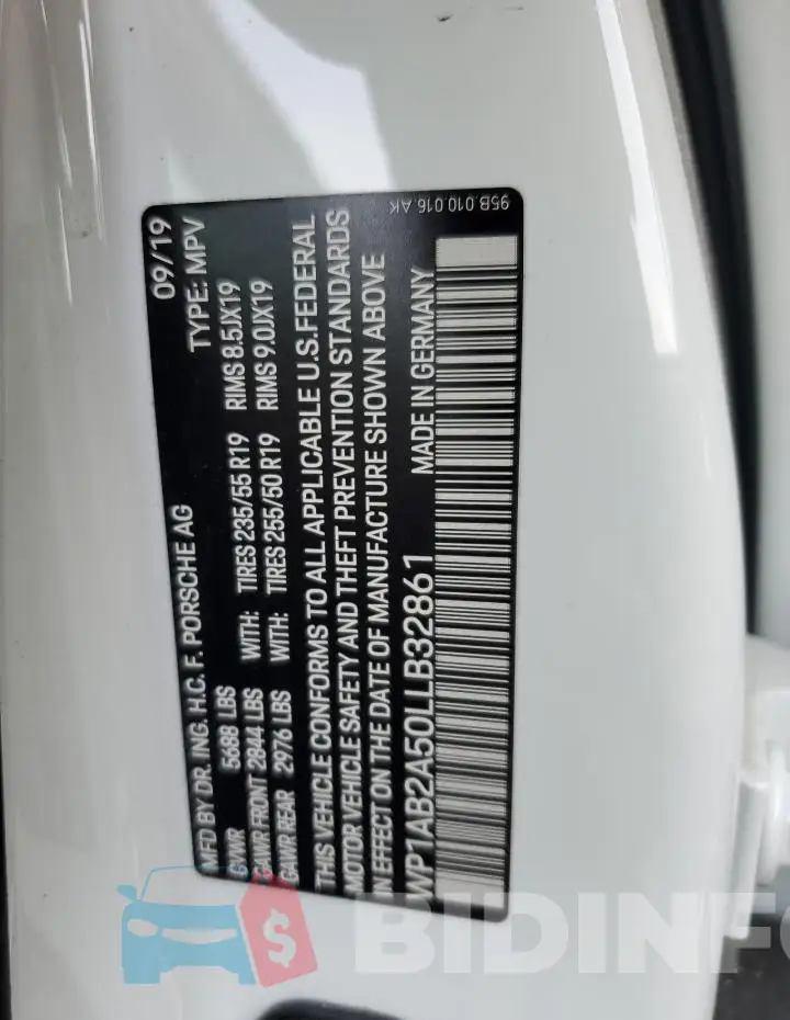 WP1AB2A50LLB32861 Photo# 13
