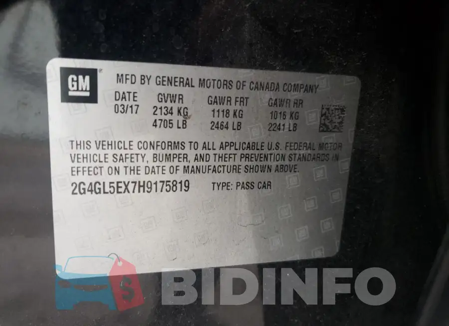 2G4GL5EX7H9175819 Photo# 12
