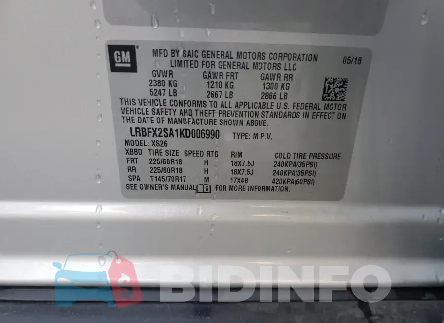 LRBFX2SA1KD006990 Photo# 14