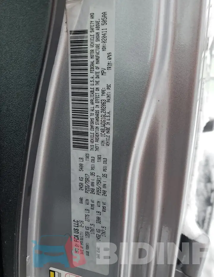 1C4BJWDG1GL202063 Photo# 13