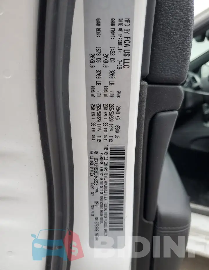 1C4RJFBG0KC842212 Photo# 14