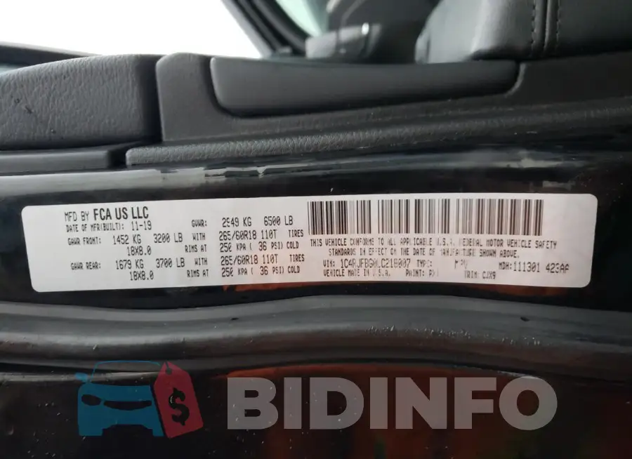 1C4RJFBG0LC218007 Photo# 14