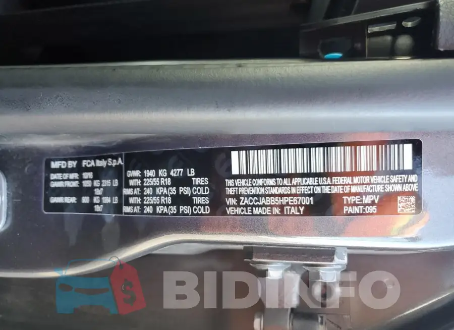 ZACCJABB5HPE67001 Photo# 13