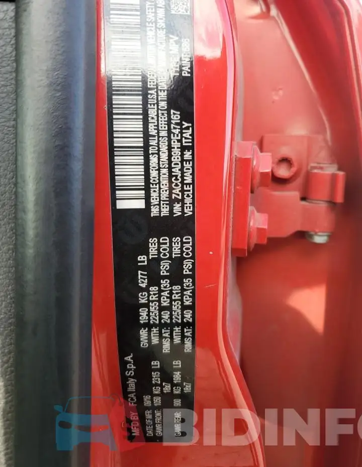 ZACCJADB9HPE47167 Photo# 13