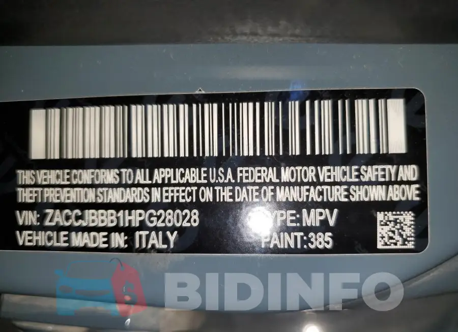ZACCJBBB1HPG28028 Photo# 13