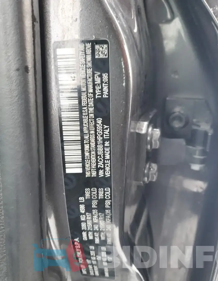 ZACCJBBB1HPG59540 Photo# 13