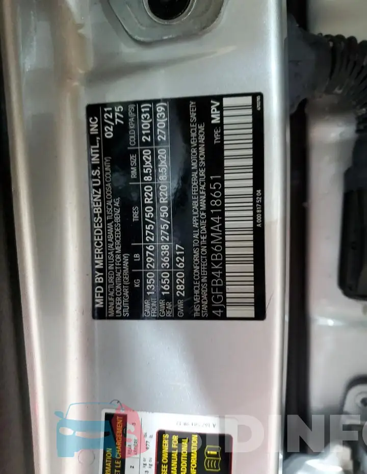 4JGFB4KB6MA418651 Photo# 14