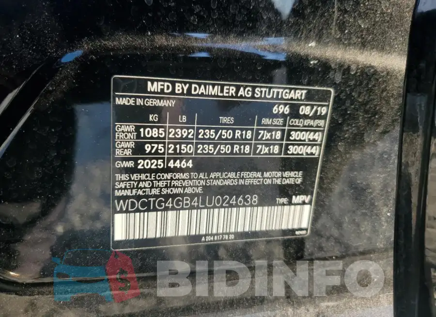 WDCTG4GB4LU024638 Photo# 13
