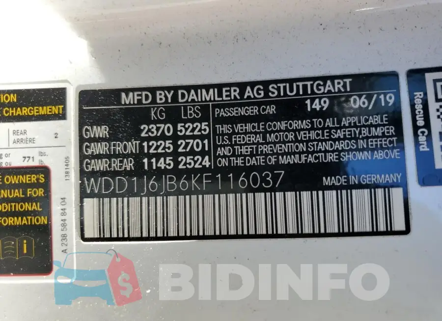 WDD1J6JB6KF116037 Photo# 12