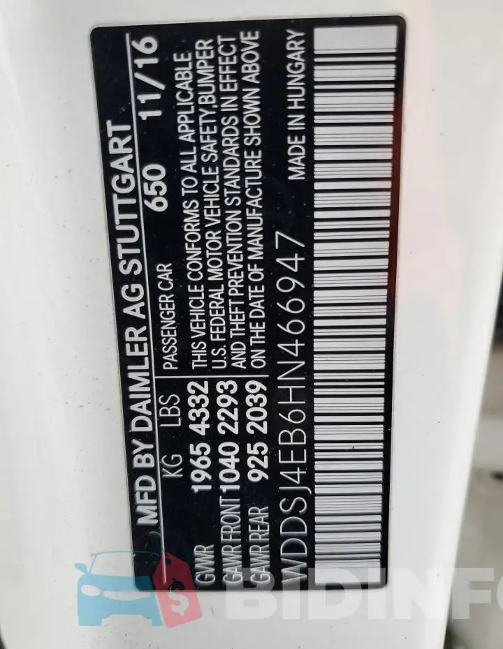 WDDSJ4EB6HN466947 Photo# 12