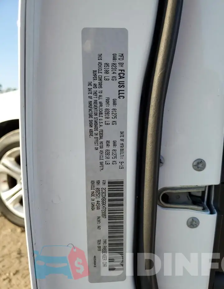2C3CDXBG6KH729997 Photo# 12