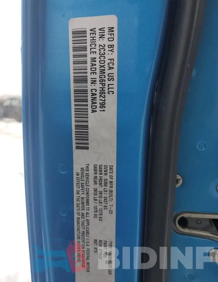 2C3CDXMG6PH627961 Photo# 13