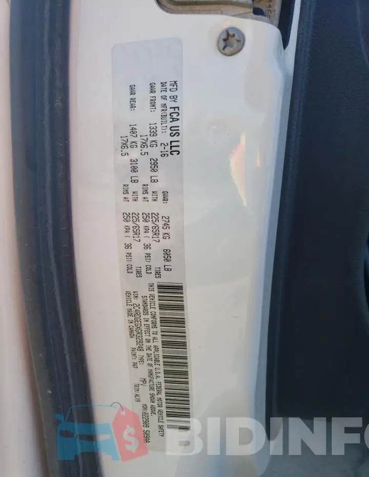 2C4RDGEGXGR329248 Photo# 13