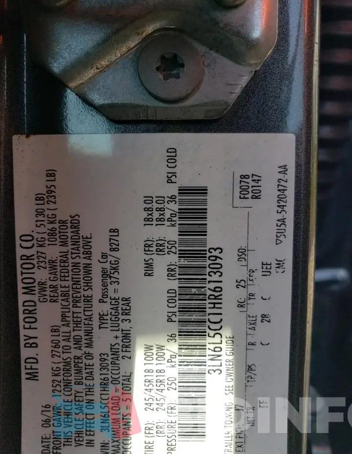 3LN6L5CC1HR613093 Photo# 12