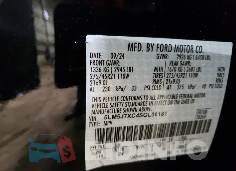 5LM5J7XC4SGL06181 Photo# 13