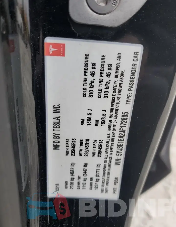 5YJ3E1EA2JF172605 Photo# 12