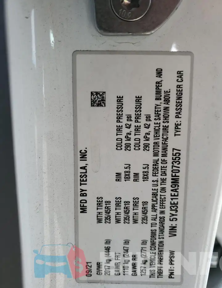 5YJ3E1EA9MF073557 Photo# 13