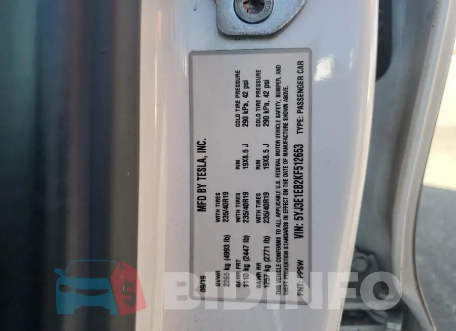 5YJ3E1EB2KF512653 Photo# 13
