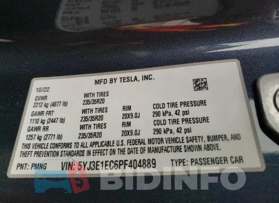 5YJ3E1EC6PF404889 Photo# 12