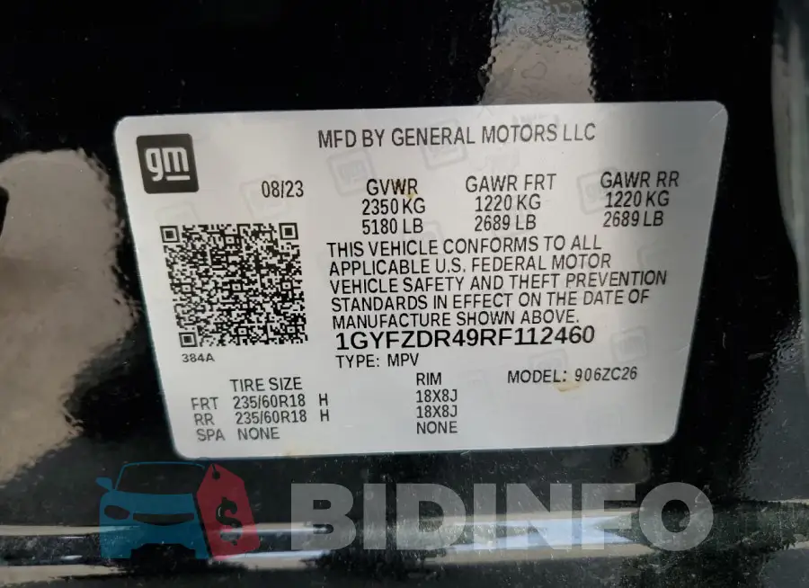 1GYFZDR49RF112460 Photo# 13