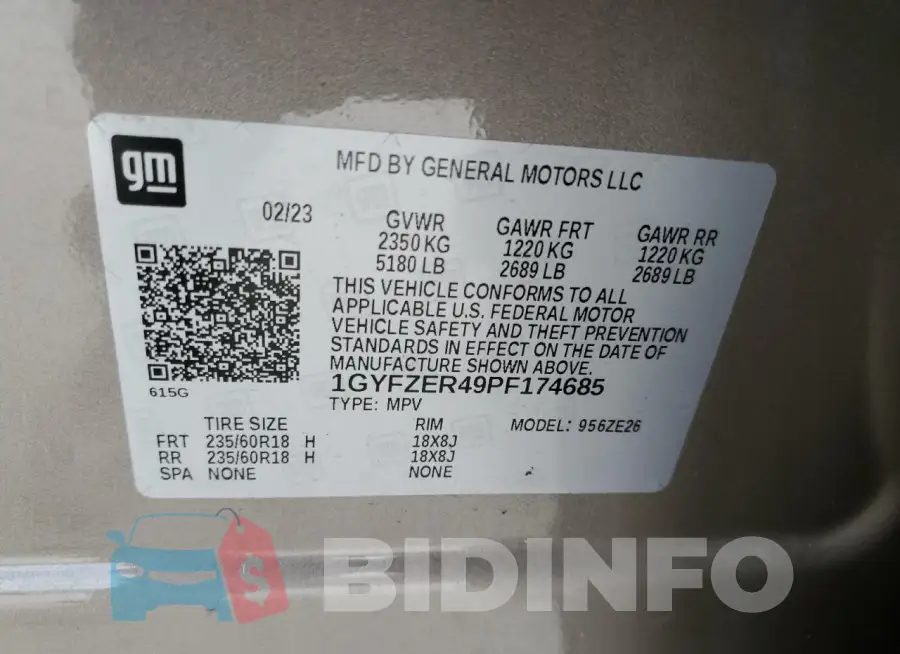 1GYFZER49PF174685 Photo# 13