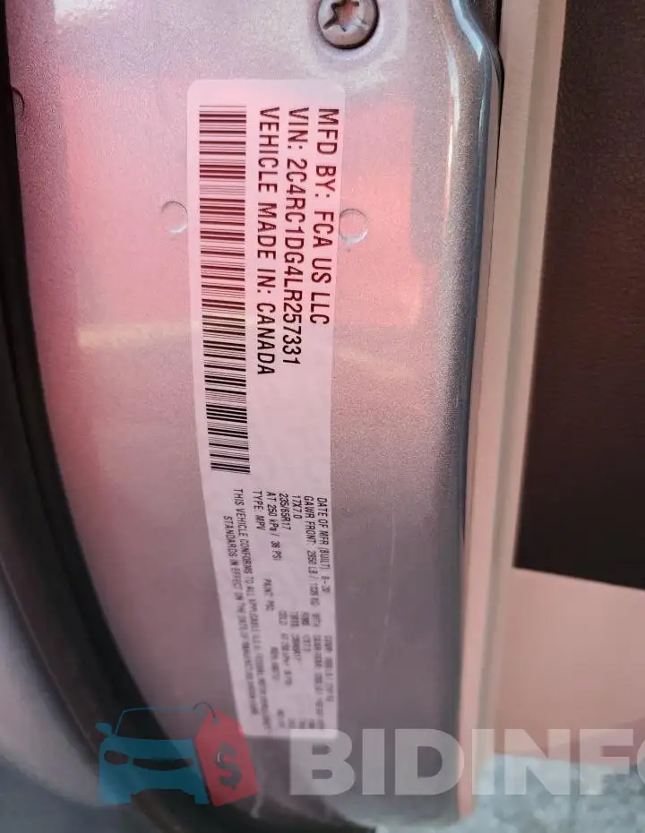2C4RC1DG4LR257331 Photo# 13