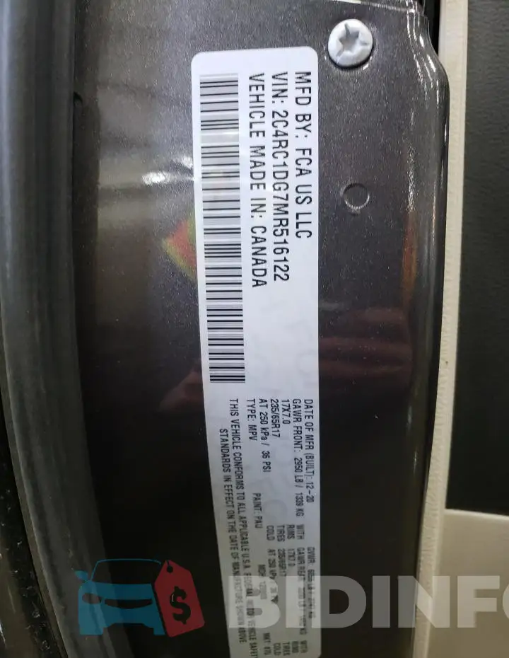 2C4RC1DG7MR516122 Photo# 13