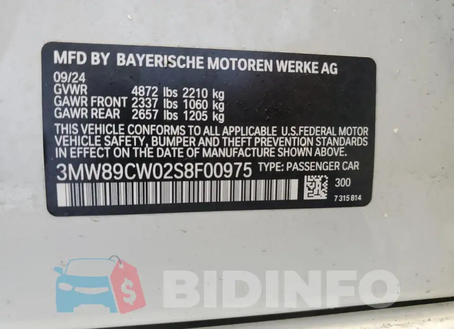 3MW89CW02S8F00975 Photo# 12