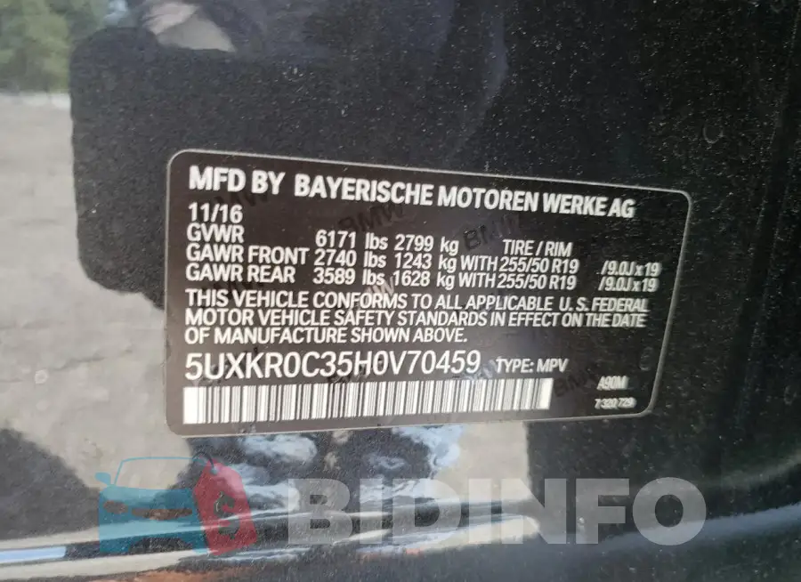 5UXKR0C35H0V70459 Photo# 13