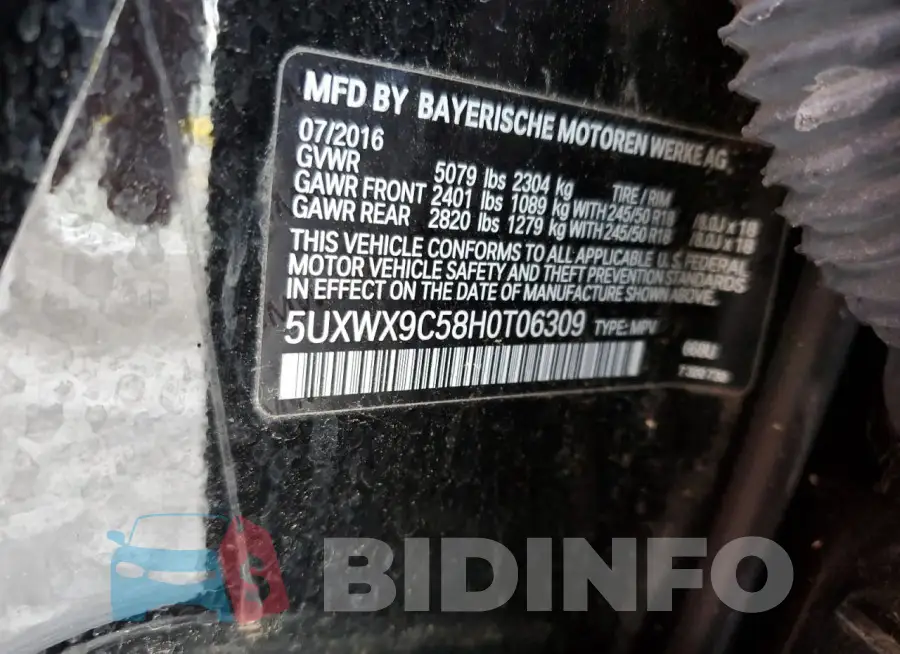 5UXWX9C58H0T06309 Photo# 13