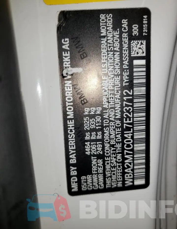 WBA2M7C04L7E23712 Photo# 12