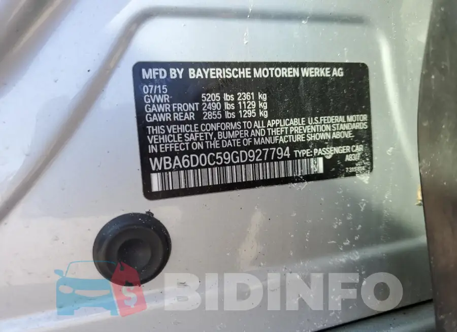 WBA6D0C59GD927794 Photo# 12