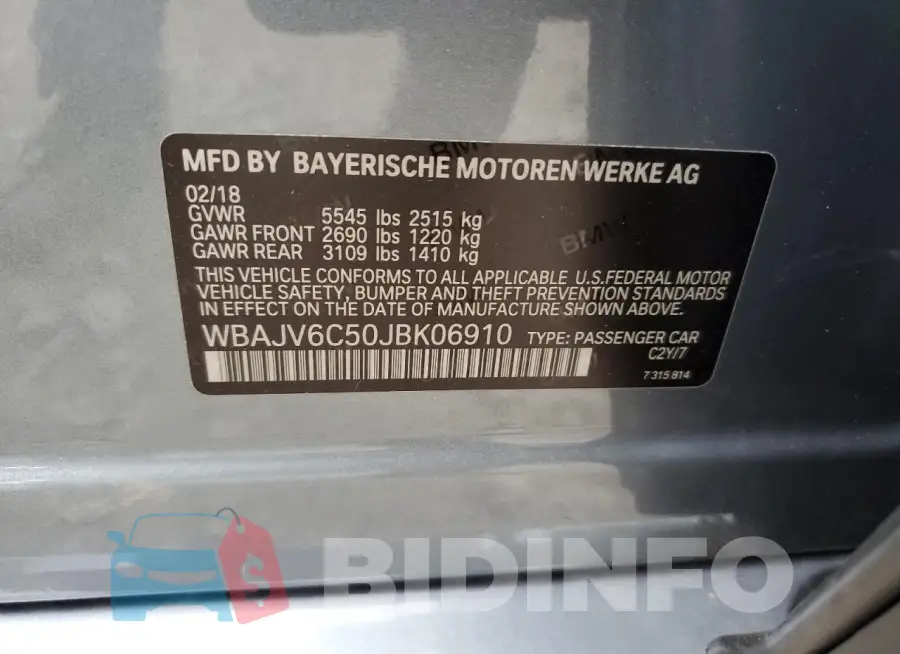 WBAJV6C50JBK06910 Photo# 13