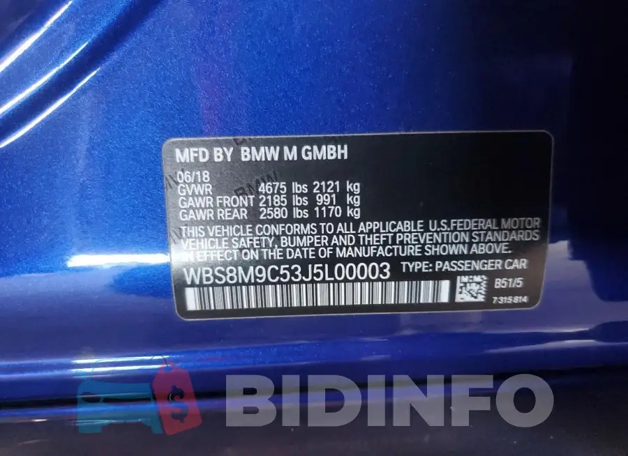 WBS8M9C53J5L00003 Photo# 12