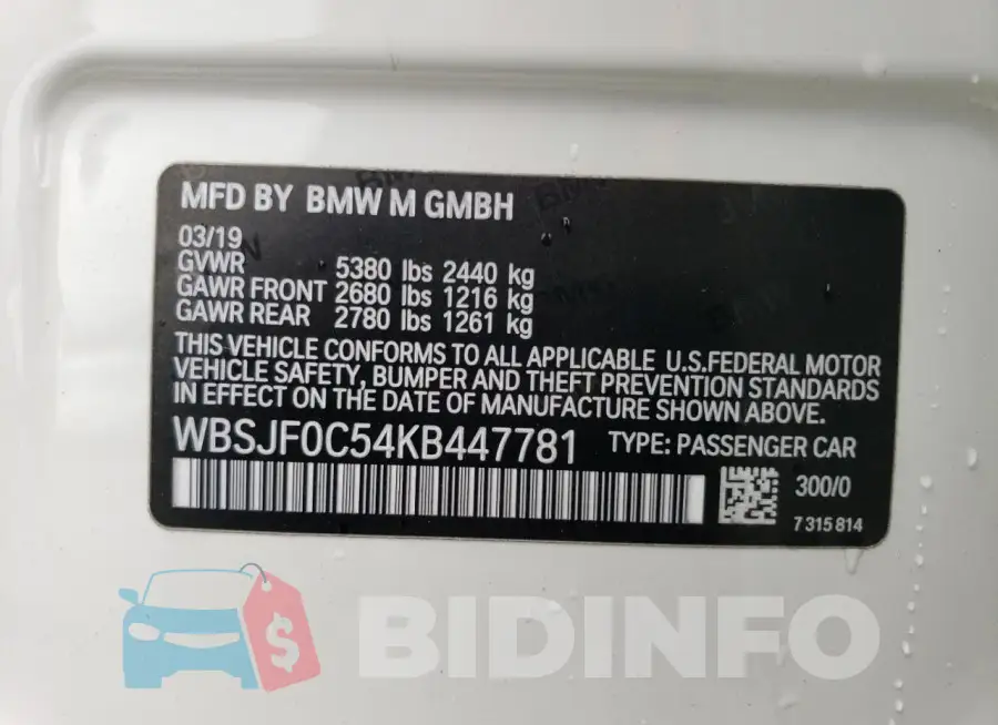 WBSJF0C54KB447781 Photo# 12