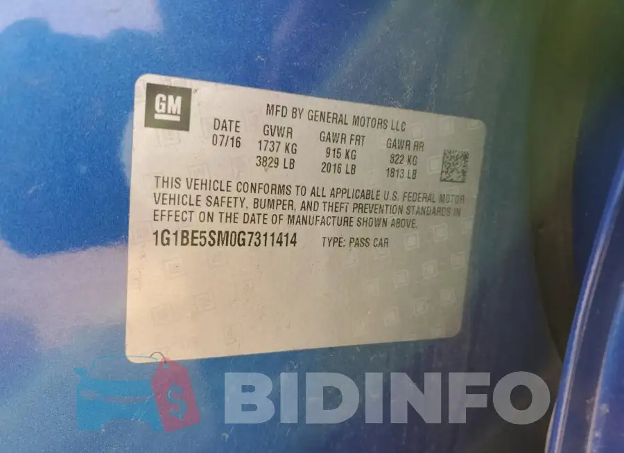 1G1BE5SM0G7311414 Photo# 12