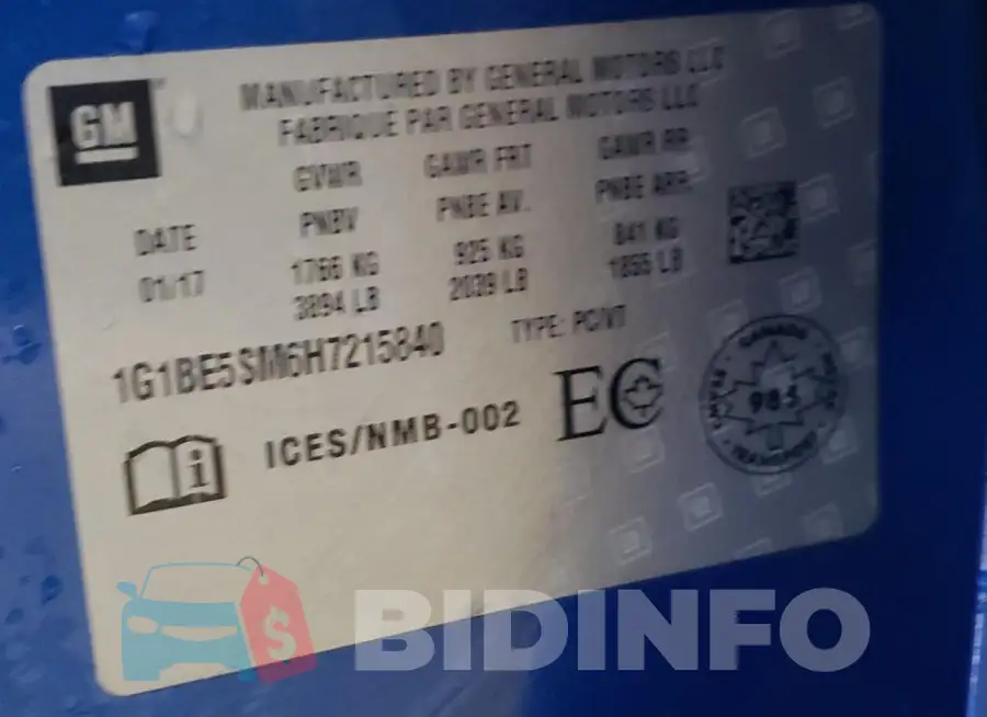 1G1BE5SM6H7215840 Photo# 12