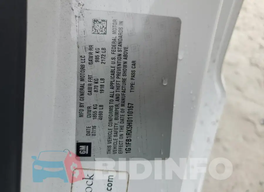 1G1FB1RX5H0110167 Photo# 12