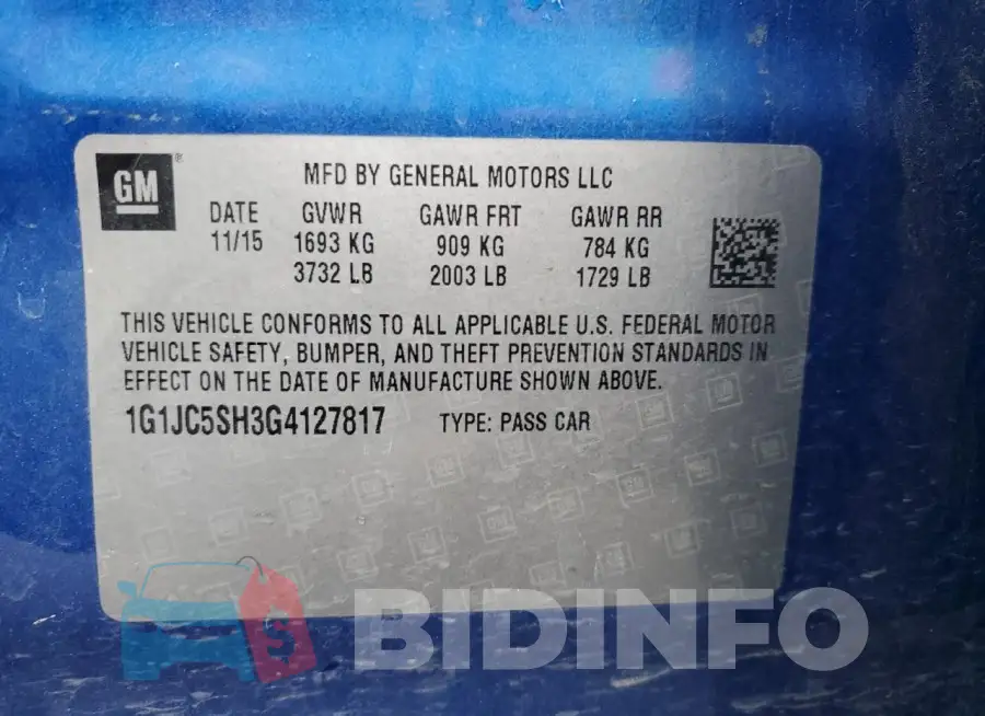 1G1JC5SH3G4127817 Photo# 12