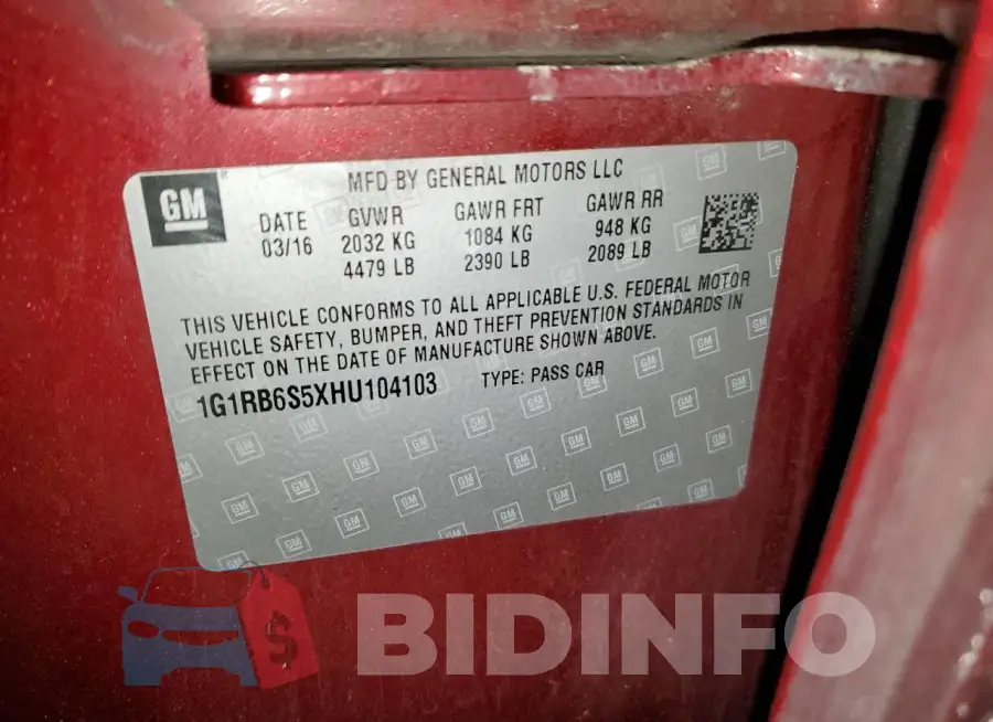 1G1RB6S5XHU104103 Photo# 12