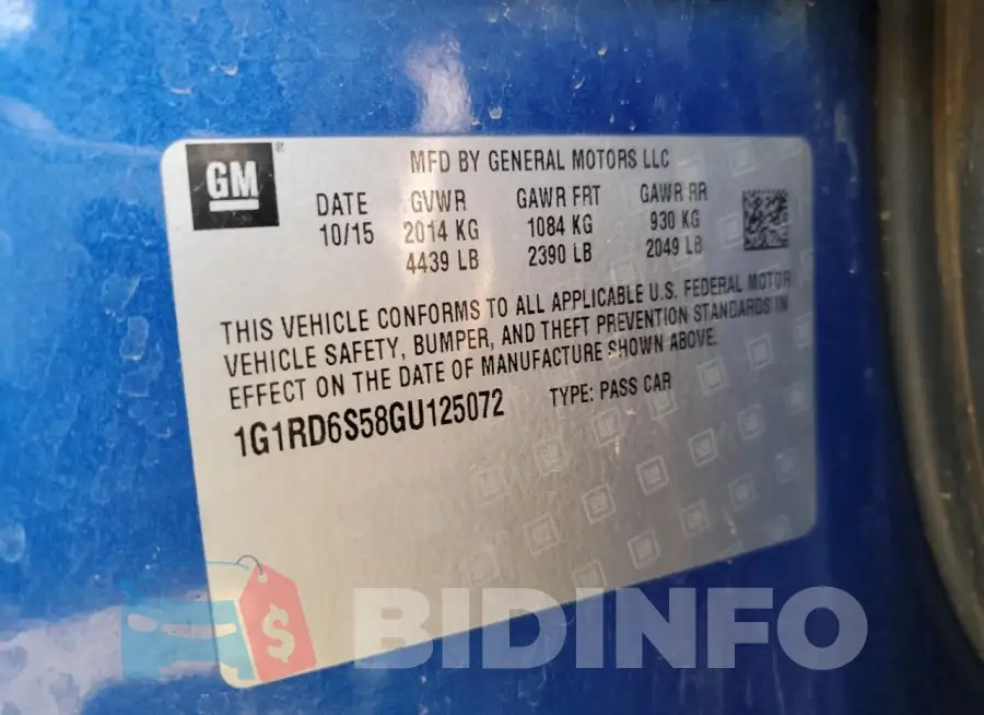 1G1RD6S58GU125072 Photo# 12