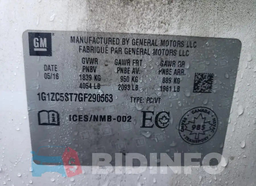 1G1ZC5ST7GF290563 Photo# 13