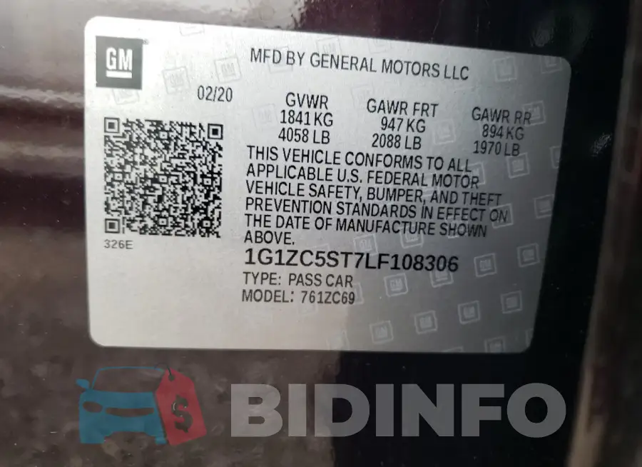 1G1ZC5ST7LF108306 Photo# 13