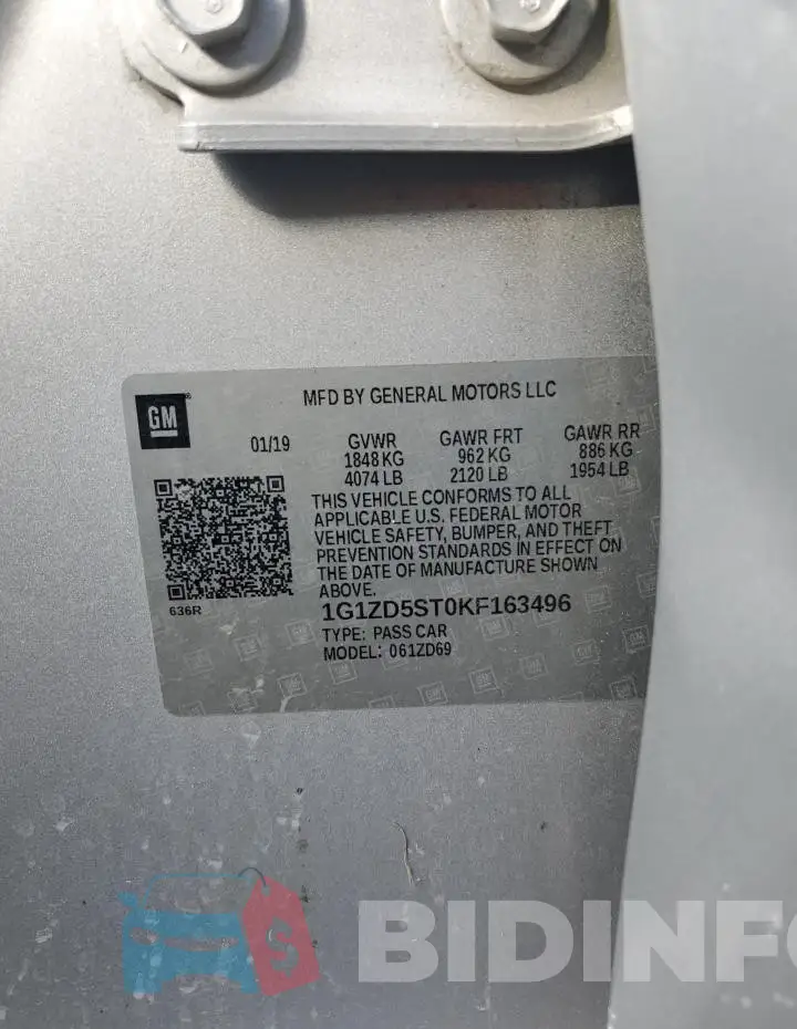 1G1ZD5ST0KF163496 Photo# 12