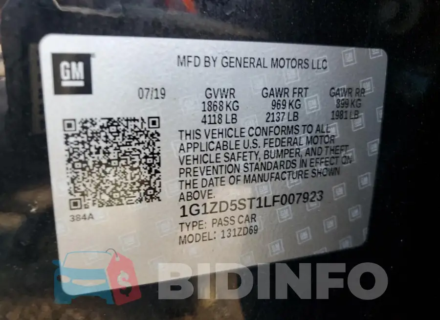 1G1ZD5ST1LF007923 Photo# 13
