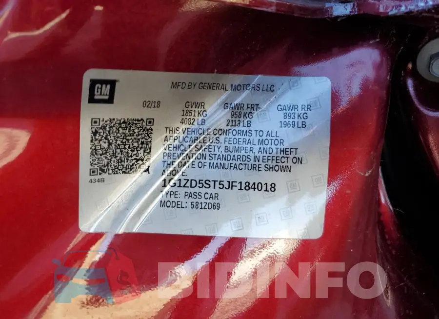 1G1ZD5ST5JF184018 Photo# 12