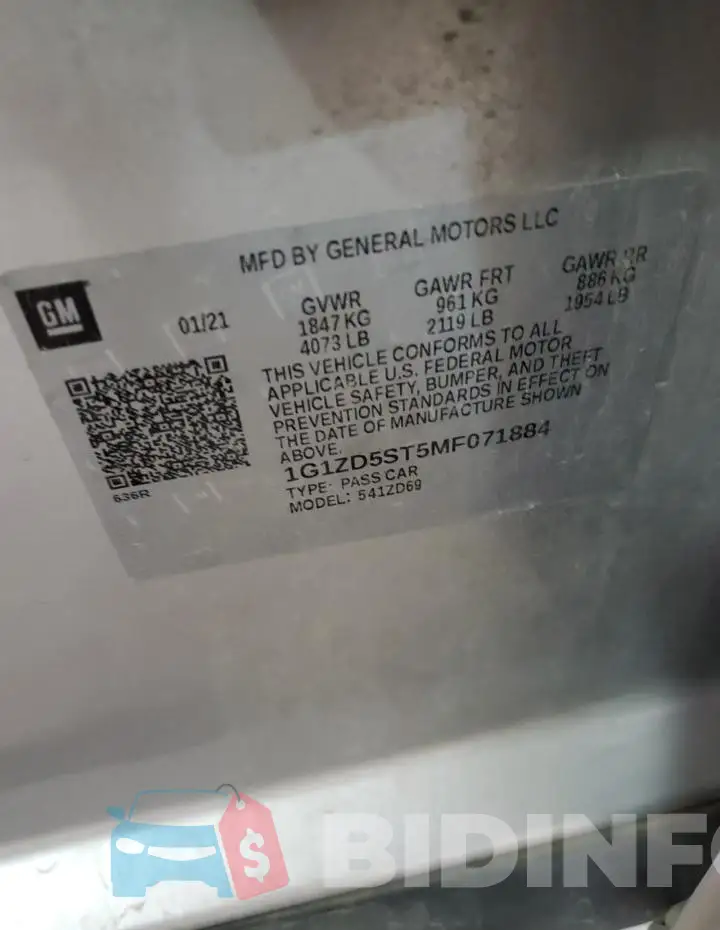 1G1ZD5ST5MF071884 Photo# 12