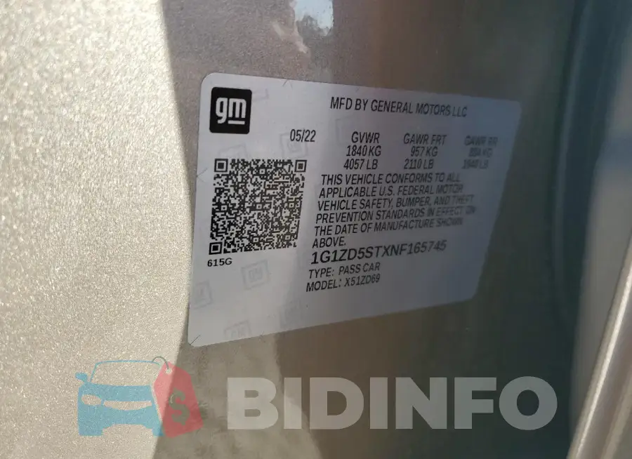 1G1ZD5STXNF165745 Photo# 12