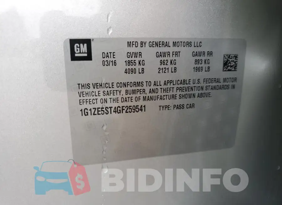1G1ZE5ST4GF259541 Photo# 12