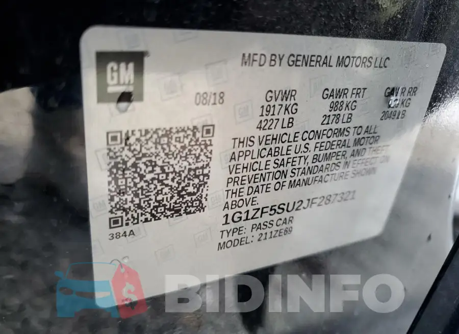 1G1ZF5SU2JF287321 Photo# 12